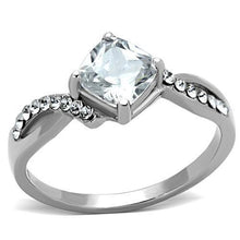 TK1761 - Stainless Steel Ring High polished (no plating) Women AAA Grade CZ Clear
