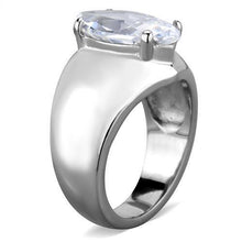 TK1774 - Stainless Steel Ring High polished (no plating) Women AAA Grade CZ Clear