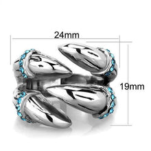 TK1779 - Stainless Steel Ring High polished (no plating) Women Top Grade Crystal Sapphire