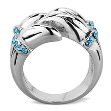 TK1779 - Stainless Steel Ring High polished (no plating) Women Top Grade Crystal Sapphire
