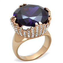 TK1786 - Stainless Steel Ring IP Rose Gold(Ion Plating) Women AAA Grade CZ Amethyst