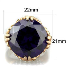 TK1786 - Stainless Steel Ring IP Rose Gold(Ion Plating) Women AAA Grade CZ Amethyst