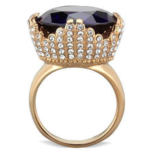 TK1786 - Stainless Steel Ring IP Rose Gold(Ion Plating) Women AAA Grade CZ Amethyst