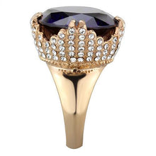 TK1786 - Stainless Steel Ring IP Rose Gold(Ion Plating) Women AAA Grade CZ Amethyst