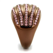 TK1789LC - Stainless Steel Ring IP Coffee light Women Top Grade Crystal Light Rose