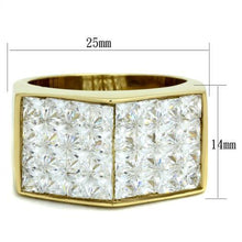 TK1808 - Stainless Steel Ring IP Gold(Ion Plating) Men AAA Grade CZ Clear