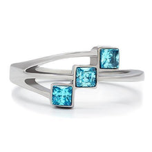 TK180 - Stainless Steel Ring High polished (no plating) Women Synthetic Sea Blue
