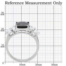 TK182 - Stainless Steel Ring High polished (no plating) Women AAA Grade CZ Jet