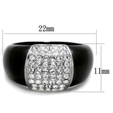 TK1840 - Stainless Steel Ring Two-Tone IP Black (Ion Plating) Women Top Grade Crystal Clear