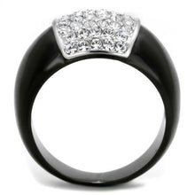 TK1840 - Stainless Steel Ring Two-Tone IP Black (Ion Plating) Women Top Grade Crystal Clear