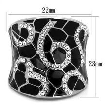 TK1853 - Stainless Steel Ring High polished (no plating) Women Top Grade Crystal Clear