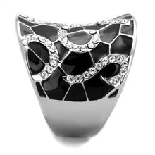 TK1853 - Stainless Steel Ring High polished (no plating) Women Top Grade Crystal Clear