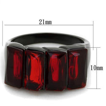TK1854 - Stainless Steel Ring IP Black(Ion Plating) Women Synthetic Siam