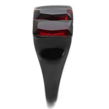 TK1854 - Stainless Steel Ring IP Black(Ion Plating) Women Synthetic Siam