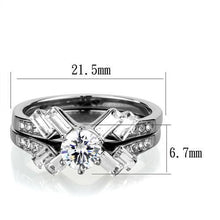 TK1856 - Stainless Steel Ring High polished (no plating) Women AAA Grade CZ Clear