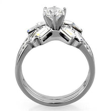 TK1856 - Stainless Steel Ring High polished (no plating) Women AAA Grade CZ Clear