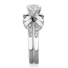 TK1856 - Stainless Steel Ring High polished (no plating) Women AAA Grade CZ Clear