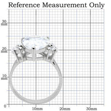 TK186 - Stainless Steel Ring High polished (no plating) Women AAA Grade CZ Clear