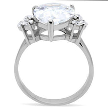 TK186 - Stainless Steel Ring High polished (no plating) Women AAA Grade CZ Clear