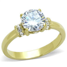 TK1877 - Stainless Steel Ring IP Gold(Ion Plating) Women AAA Grade CZ Clear