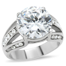 TK187 - Stainless Steel Ring High polished (no plating) Women AAA Grade CZ Clear