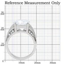 TK187 - Stainless Steel Ring High polished (no plating) Women AAA Grade CZ Clear