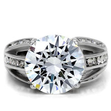 TK187 - Stainless Steel Ring High polished (no plating) Women AAA Grade CZ Clear