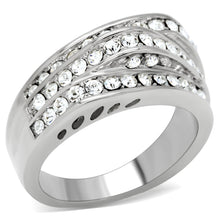 TK188 - Stainless Steel Ring High polished (no plating) Women Top Grade Crystal Clear