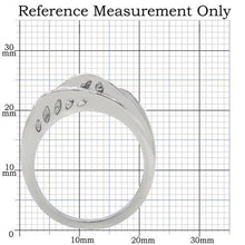 TK188 - Stainless Steel Ring High polished (no plating) Women Top Grade Crystal Clear