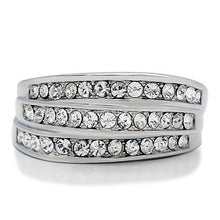 TK188 - Stainless Steel Ring High polished (no plating) Women Top Grade Crystal Clear