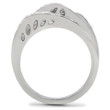 TK188 - Stainless Steel Ring High polished (no plating) Women Top Grade Crystal Clear