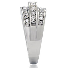 TK188 - Stainless Steel Ring High polished (no plating) Women Top Grade Crystal Clear