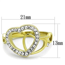 TK1908 - Stainless Steel Ring Two-Tone IP Gold (Ion Plating) Women Top Grade Crystal Clear