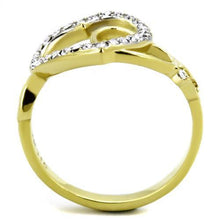 TK1908 - Stainless Steel Ring Two-Tone IP Gold (Ion Plating) Women Top Grade Crystal Clear