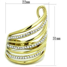 TK1909 - Stainless Steel Ring Two-Tone IP Gold (Ion Plating) Women Top Grade Crystal Clear