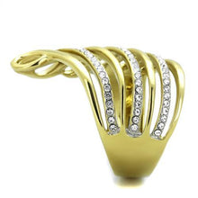 TK1909 - Stainless Steel Ring Two-Tone IP Gold (Ion Plating) Women Top Grade Crystal Clear