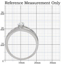 TK190 - Stainless Steel Ring High polished (no plating) Women AAA Grade CZ Clear