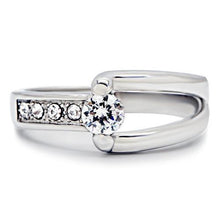 TK190 - Stainless Steel Ring High polished (no plating) Women AAA Grade CZ Clear