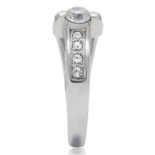 TK190 - Stainless Steel Ring High polished (no plating) Women AAA Grade CZ Clear