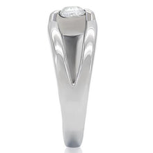 TK190 - Stainless Steel Ring High polished (no plating) Women AAA Grade CZ Clear
