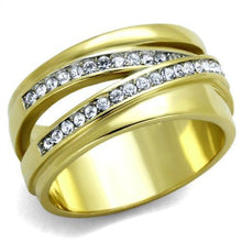 TK1914 - Stainless Steel Ring Two-Tone IP Gold (Ion Plating) Women Top Grade Crystal Clear