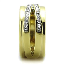 TK1914 - Stainless Steel Ring Two-Tone IP Gold (Ion Plating) Women Top Grade Crystal Clear