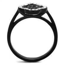 TK1917 - Stainless Steel Ring Two-Tone IP Black Women Top Grade Crystal Jet