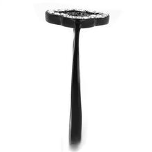 TK1917 - Stainless Steel Ring Two-Tone IP Black Women Top Grade Crystal Jet