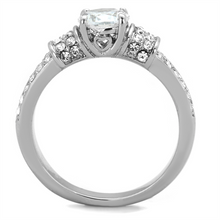 TK1921 - Stainless Steel Ring High polished (no plating) Women AAA Grade CZ Clear