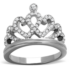 TK1923 - Stainless Steel Ring High polished (no plating) Women Top Grade Crystal Clear