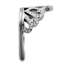 TK1923 - Stainless Steel Ring High polished (no plating) Women Top Grade Crystal Clear