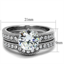 TK1W007 - Stainless Steel Ring High polished (no plating) Women AAA Grade CZ Clear