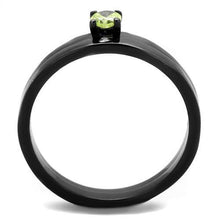 TK2015 - Stainless Steel Ring IP Black(Ion Plating) Women AAA Grade CZ Apple Green color