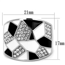 TK2024 - Stainless Steel Ring High polished (no plating) Women Top Grade Crystal Clear